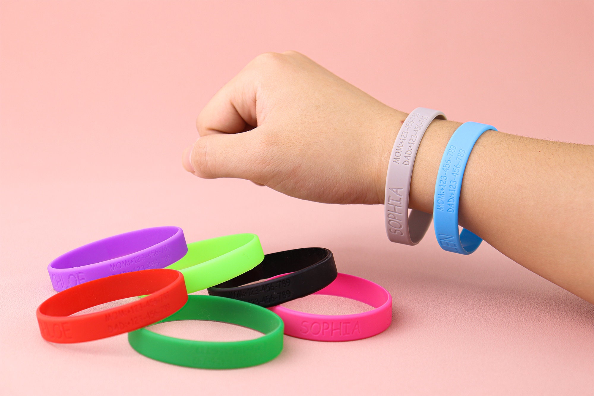 Personalized Silicone Wristbands Bulk with Text Message Custom Rubber  Bracelets Customized Rubber Band Bracelets for Events,  Motivation,Fundraisers, Bulk Bracelets - valleyresorts.co.uk