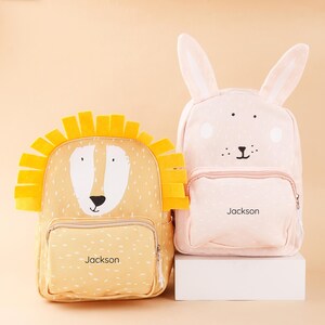 Sac à dos personnalisé pour enfant avec nom,Cartable brodé d'animaux mignons,Cartable pour tout-petit,Sac à dos de garderie,Joli cadeau d'anniversaire,Cartable pour enfant