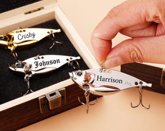 Personalized Engraved Metal Fishhook,Custom Lurem,Gift for Grandpa,Fishing Buddy Gift,Fishing Lure,Fishhook For Husband,Father's Day Gift