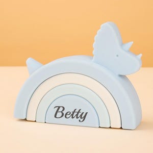 Custom Shark Arch bridge Building Blocks With Name,4pcs Children's Silicone Toys,Silicone Balance Blocks Montessor,Colorful Building Blocks