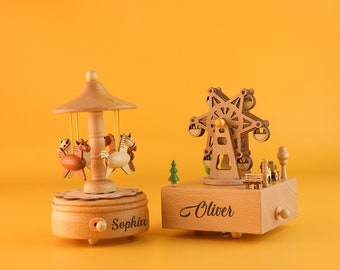 Personalisierte Spieluhr, Spieluhr aus Holz, Spieluhr mit graviertem Namen, Geschenk zur Babyparty, Geschenk zum Babygeburtstag, Spieluhr, perfekt für Geburtstage