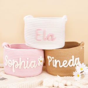Personalisierter Babyparty-Geschenkkorb, Seil-Baumwollbaby-Geschenkkorb, Baby-Geschenkkorb, Spielzeugkorb, Neugeborenen Geschenk, Baby-Namensgeschenk.