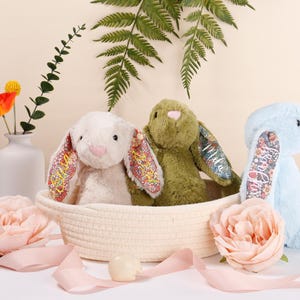 パーソナライズされたウサギ、モノグラムウサギ、新生児ギフト、ベビーシャワーギフト、ぬいぐるみ、ぬいぐるみウサギのおもちゃ、子供へのギフト、モノグラムウサギ