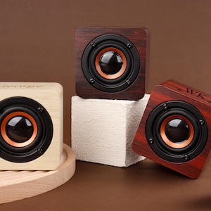 Custom Groomsmen Gifts,Personalized Bluetooth Speaker with Name,Mini Wood Speaker,Portable and Rechargeable,Bridesmaid Gift,Portable Speaker