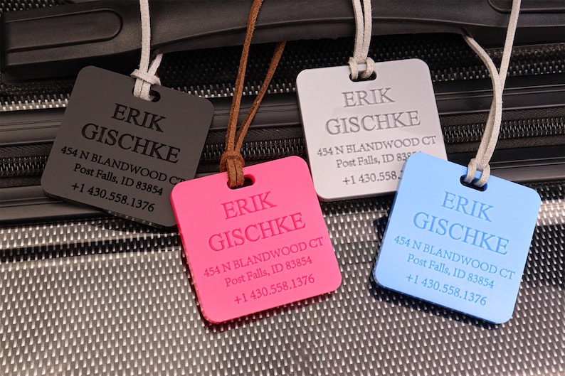 Luggage Tag School Bag Tag Wedding Bridesmaid Holiday Engraved Travel Gift Bag Tag Personalized Diaper Bag Baby Tag image 6