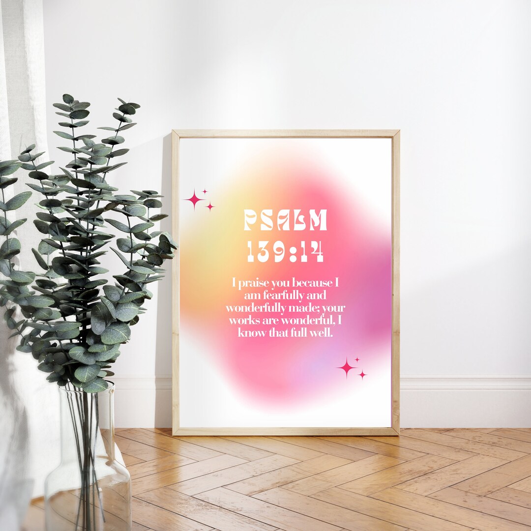 Colorful Christian Wall Art Print, Trendy Retro Christian Art, Bible ...