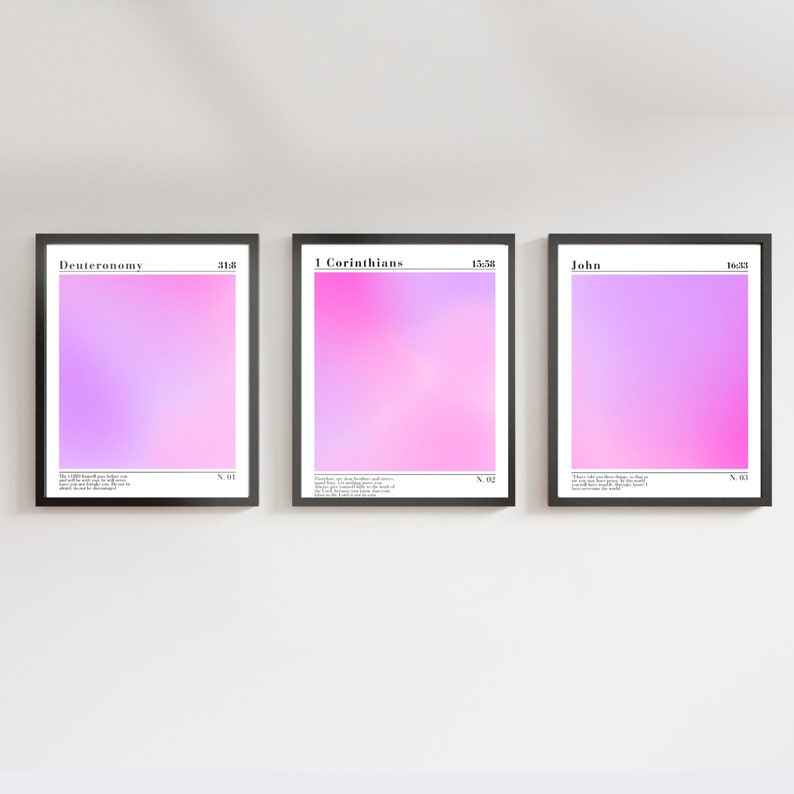 Gradient Background For Scripture Scripture Gradient Gallery Printables, Set of 3 Bible Minimal Prints ...