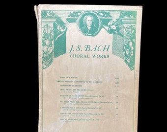 vintage J.S. uvres chorales de Bach Recueil de chansons vocales, La Passion de notre Seigneur selon saint Matthieu. Voix, piano, chœur, vers 1905