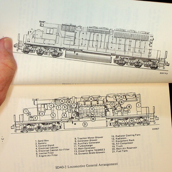 SD40 Locomotive Engineer Operator Manual SD40-2 EMD Train Locomotive Instruction Book 1978 Railroad Manual GM Electro Motive Diesel Engine