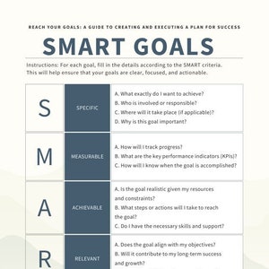 Reach Your Goals SMART Goal Setting Worksheet