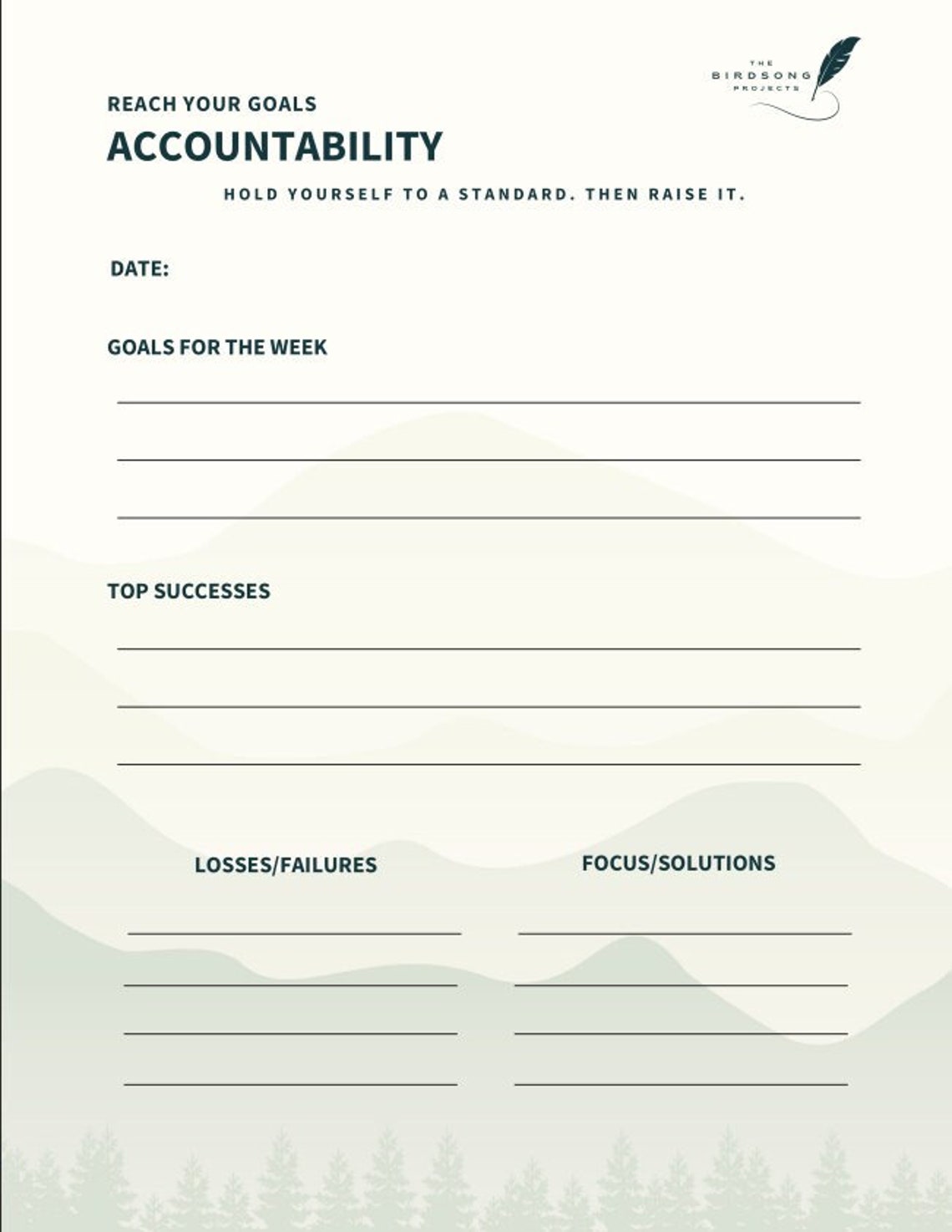 Reach Your Goals Accountability Tracker - Etsy