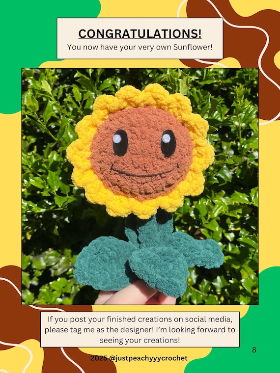 Sunflower Plants Vs Zombies Crochet Pattern - Etsy