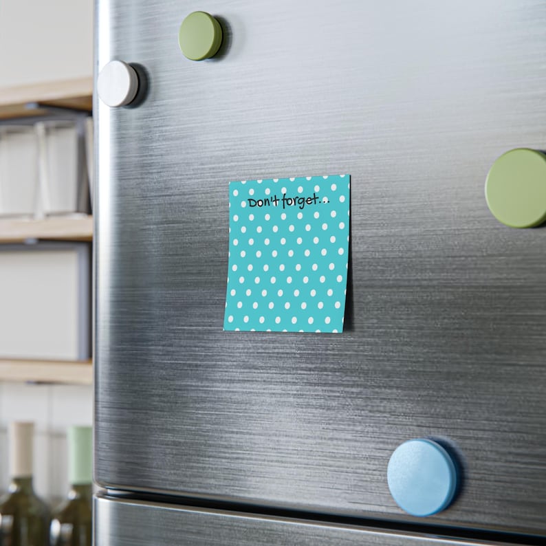Turquoise Sticky Note Don't Forget Polka Dot Note Pad | Post-it Style Sticky Notes, Turquoise ...