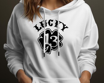 Lucky 13 Sweatshirt, Casino shirt,Gift for gambler, Gift for him, Gambling shirt, Gambling Hoodie, Player Card Hoodie, Dice Hoodie