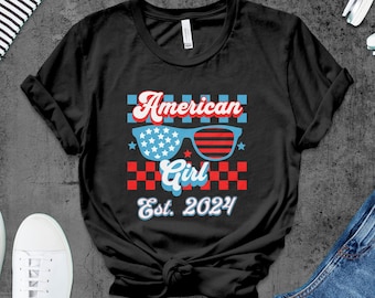 American Girl Est. 2024 Shirt, USA Tshirt, US Citizenship Gifts, Immigrant shirt, Gift idea for Mexicans, Immigrants or Naturalization Tees