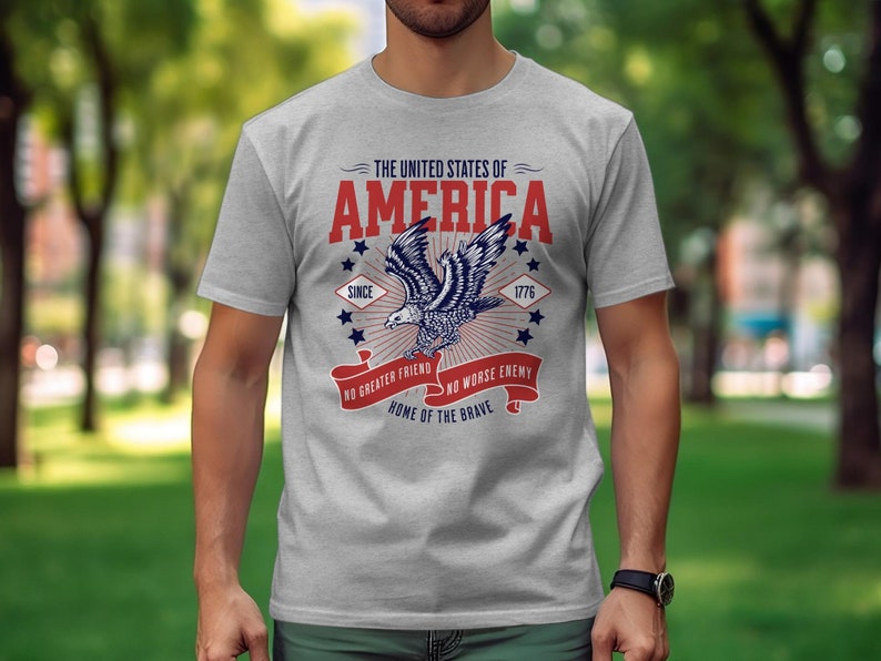Eagle Flag USA Men T Shirt Patriotic T-shirt Style Eagle American Flag ...
