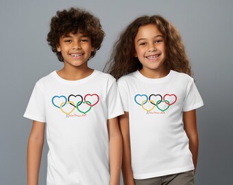 Paris 2024 Olympics Youth tshirts, France 2024 Olympics Kids T-Shirt, Paris France Youth Shirt, Eiffel Tower, 2024 Olympic Games Youth Shirt