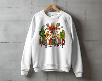 Feliz Navidad Merry Christmas Crewneck Sweatshirt, Feliz Navidad 2023 Sweater, Feliz Navidad Family Outfits, Music Christmas Unisex Sweater