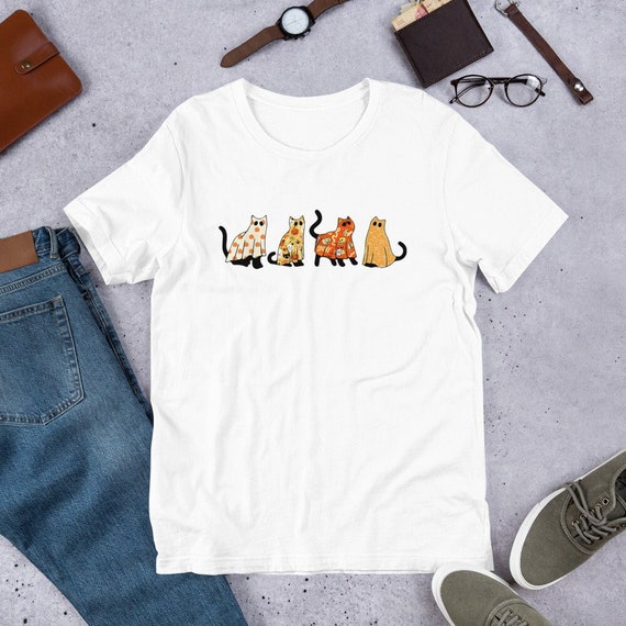 Ghost Cats Unisex t-shirt, Ghost Cat Shirt,Cat Lovers, Halloween Cat Tshirt, Cat Halloween Tshirt, Ghost Cats, Halloween Cat Shirt, Tees,