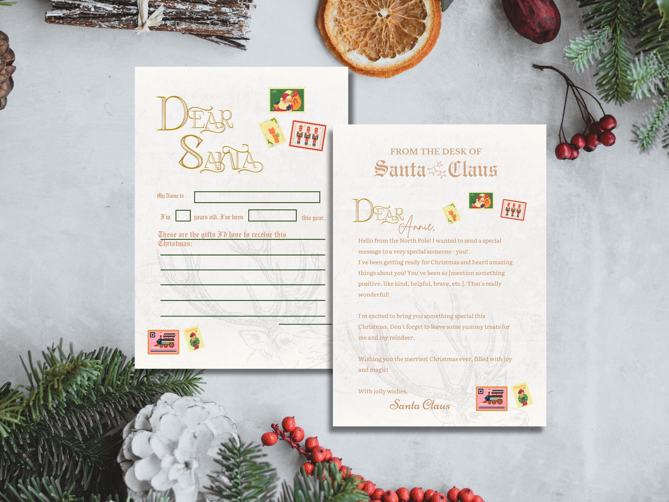 Printable Santa Letter Bundle for Kids, Kids Christmas Wishlist ...