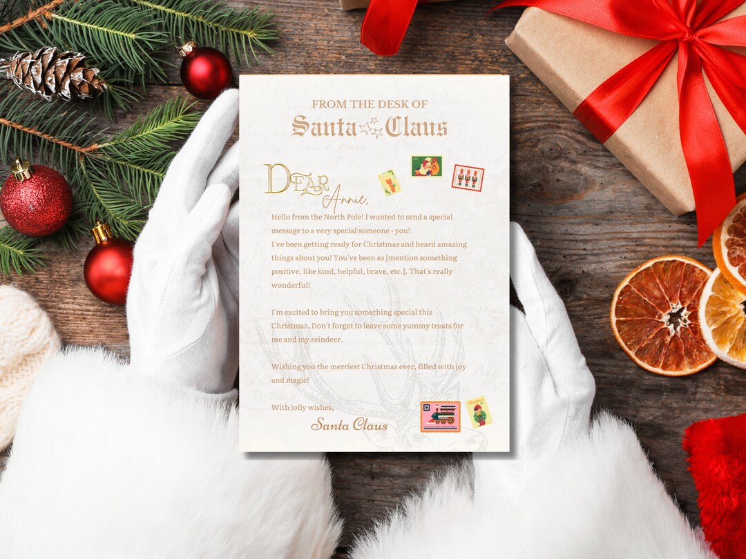Customized Letter From Santa Printable Christmas Santa Letter Etsy