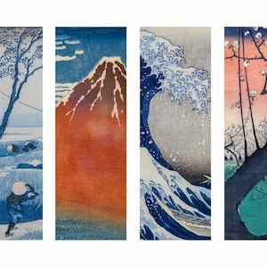 Famous Japanese Prints Art Printable Bookmarks (Hokusai / Hiroshige)—Art History Bookmarks, Book Lovers Gift, Art Teachers, Art History Gift