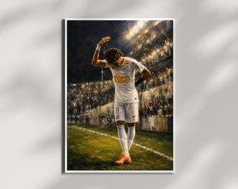 Neymar Santos FC Wall Art | Brazilian Football Legend Poster | Santos Soccer Print | Football Player Artwork | Soccer Fan Decor