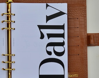 A5 Daily Planner Inserts | Undated Daily Planner Inserts | 6-Ring Planner Refill | Productivity Insert