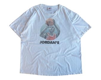Vintage 90er Jahre Jordans Rücken Nike XL Michael Jordan NBA Chicago Bulls Basketball Sportfan Großdruck Single Stitch Baumwolle T-Shirt USA