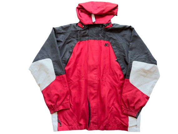 【STARTER】スターターアウター　90s カラーブロック ジャケット 赤黒L 中古・古着通販】STARTER (スターター) 90Sバーシティジャケット