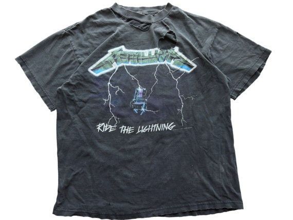 Vintage 1994 Metallica Ride The Lightning Distres… - image 1