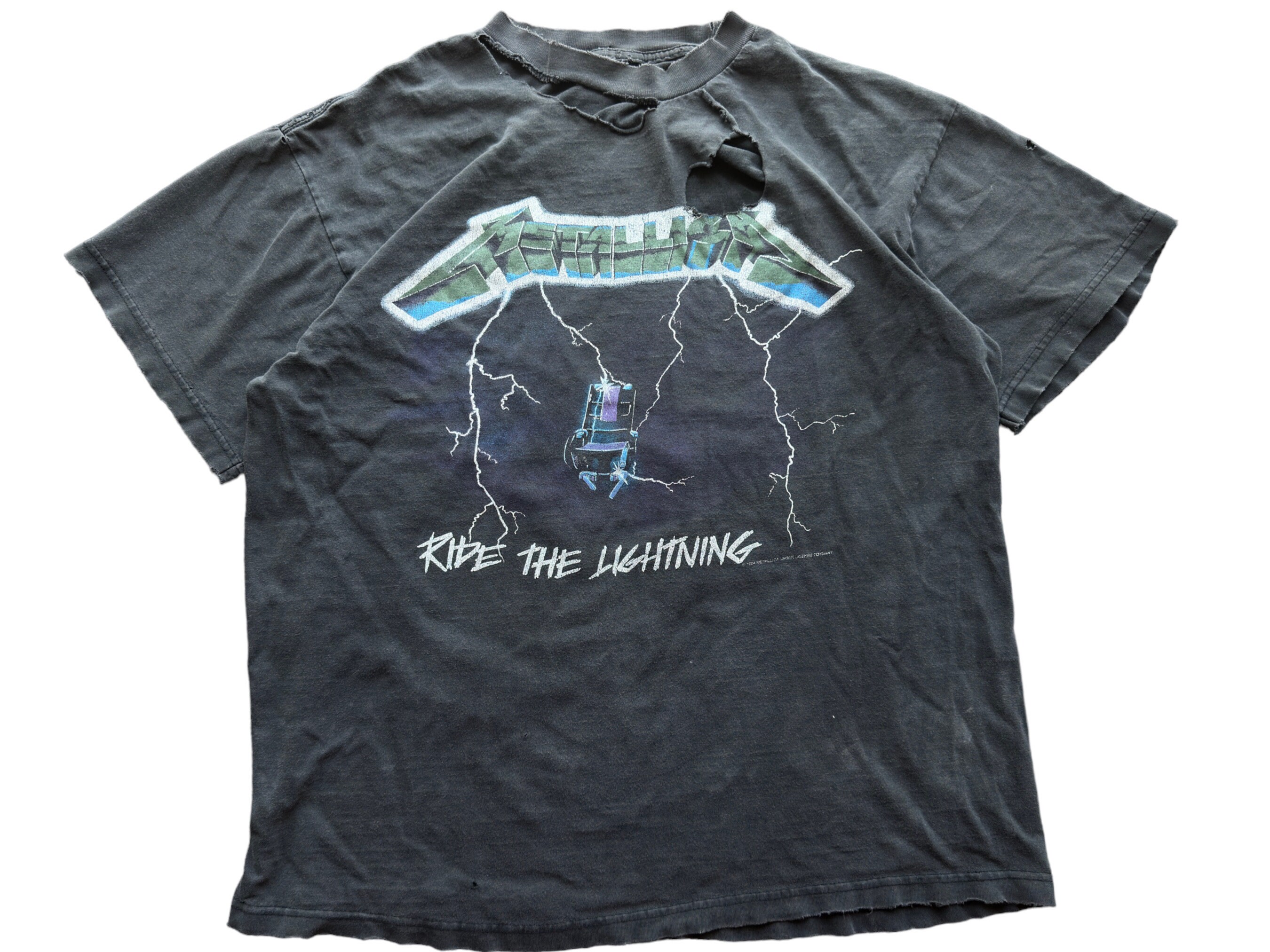 Vintage 1994 Metallica Ride the Lightning Distressed 90s USA 100