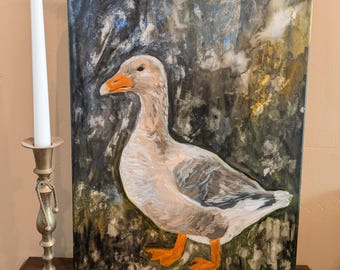 Original Toulouse Goose Acrylic Painting 16x20"