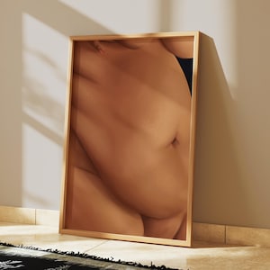 Body Positivity Art Print: Sensual Female Form, Hand-Drawn (AI-Free Guarantee)