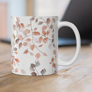 Watercolor Autumn Leaves Ceramic Mug, Beautiful Fall Leaves Coffee Cup, Fall Vibes Mug, Autumn Tea Cup, Fall Lover Gift Mug