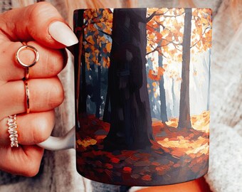 Fall Themed Coffee Cup, Autumn Decor Ceramic Mug, Choose Your Design