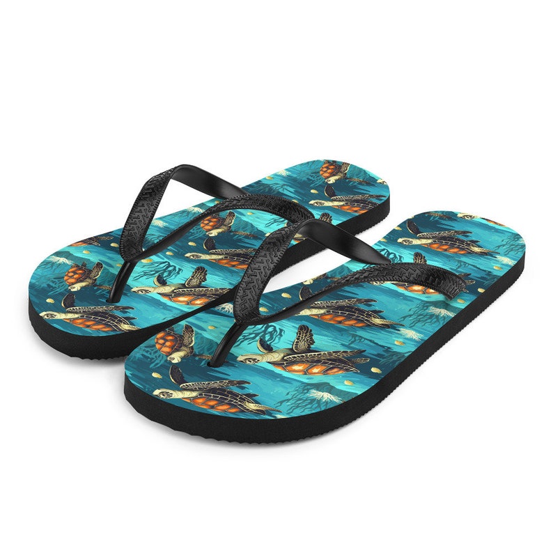 Sea Turtle Flip Flops Etsy