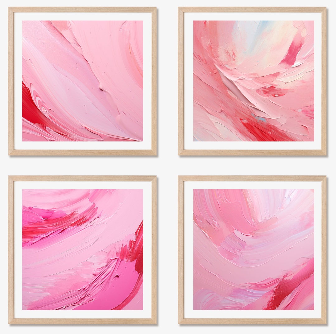 Detail of Pink Brushstrokes Digital Art, Printable Modern Artwork ...