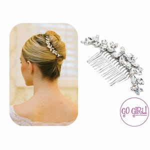ブロッサムカスケードヘアコーム - バレエバンヘアコーム - シルバーヘアコーム - フローラルモチーフヘアコーム - ブライダルヘアコーム - フレンチツイストヘアコーム