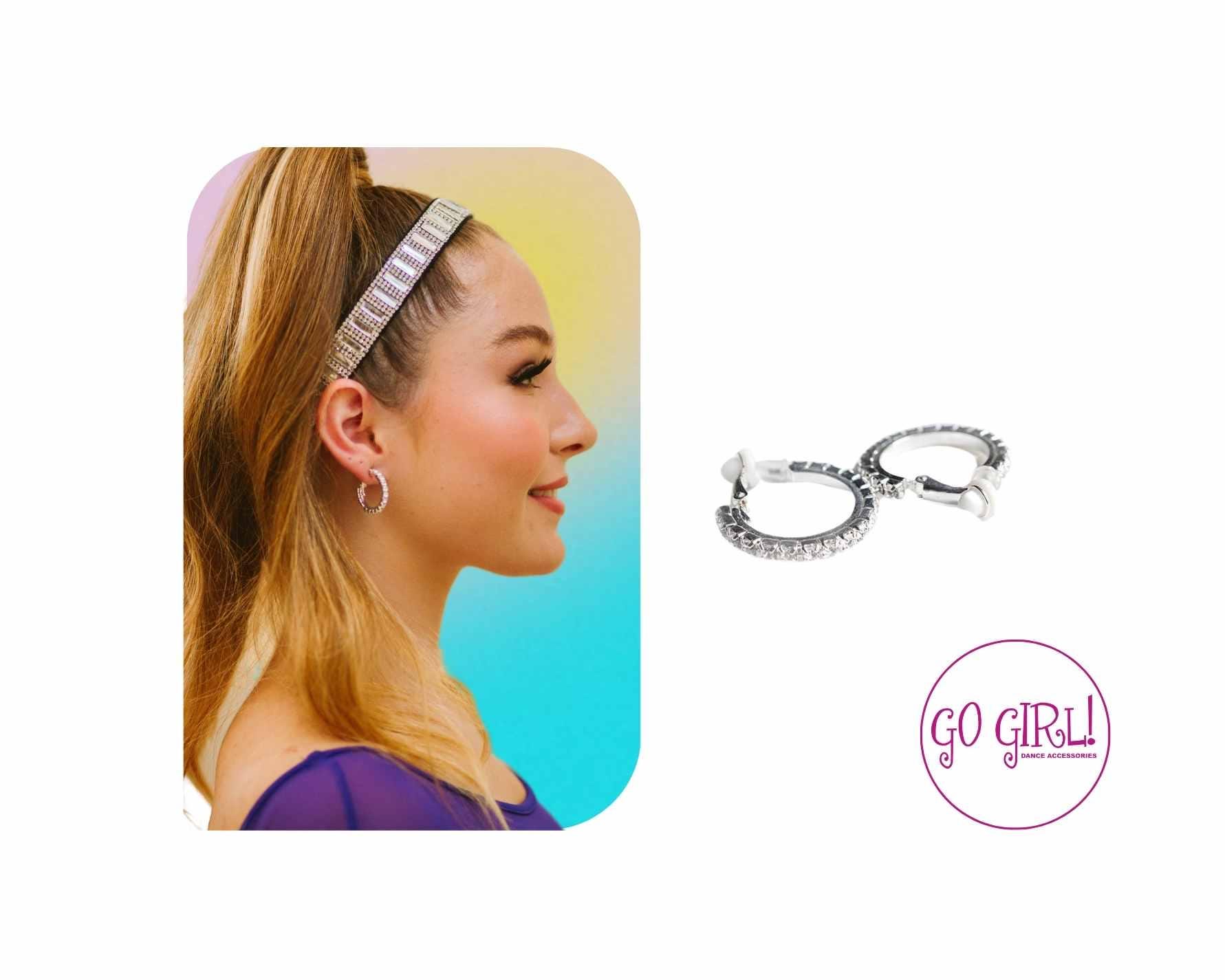 thumbnail interactive-video image 1 of Women’s Large Full Rhinestone Hoop Earrings – Sparkling Silver, Bohemian Studs Jewelry Gift 1 of 6