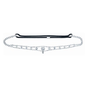 Forehead Elastic Band - Center Teardrop - strass front - bridal forehead band - headband hair accessory - hair piece dance - Gatsby headband