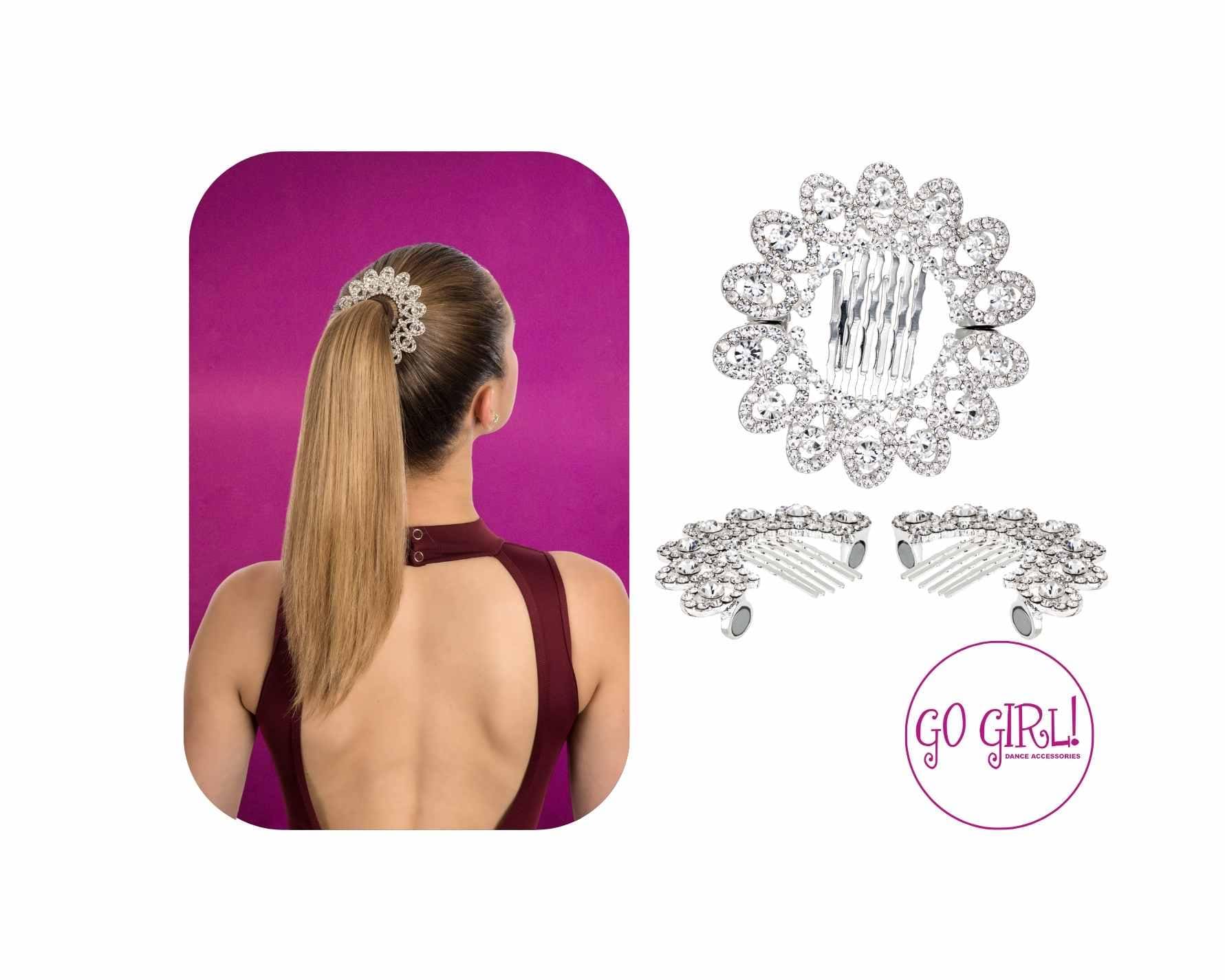 Elegant Silver and Pink Crystal mini Hair Combs Rapture Small Crystal Wedding Hair Comb main image 2