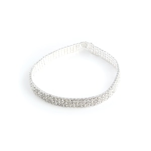 3 Row Flexi-Choker 13&quot; - rhinestone ab choker dance jewelry - 3 row collar - 3 row choker - triple row choker long