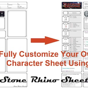 DnD Character Sheets Customizable Download (PC & MAC Supported)