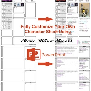 DnD Character Sheets (.pptx Format) Customizable Download