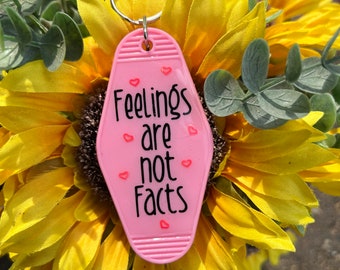 Feelings Are Not Facts Vintage Hotel Keychain