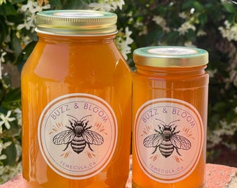 Raw Orange Blossom Honey, Direct from Beekeeper, Southern California Sourced and Produced, Unfiltered Unpasteurized