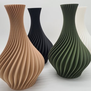 Moderne 3D-Druck Vase, Geschenk Freundin, Elegante Tischdeko, Umweltfreundlich, Minimalistisches Design, Designer Vase, Trockenblumen Vase Bild 1