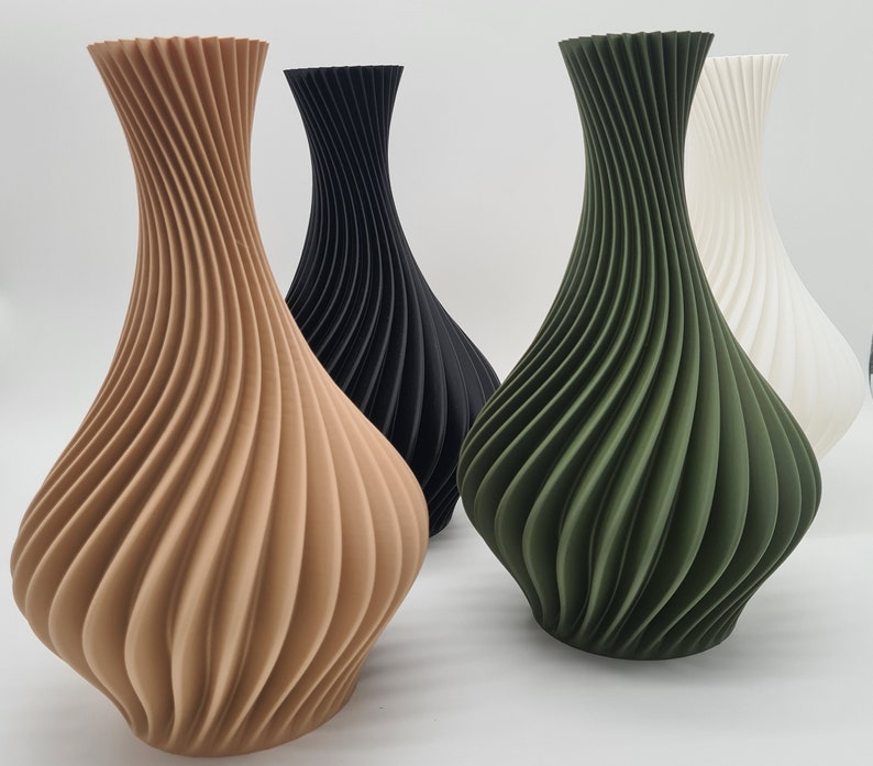 Moderne 3D-Druck Vase, Geschenk Freundin, Elegante Tischdeko, Umweltfreundlich, Minimalistisches Design, Designer Vase, Trockenblumen Vase Bild 1