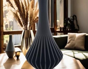 Moderne 3D-Druck Vase, Geschenk Freundin, Elegante Tischdeko, Tischdekoration, Minimalistisches Design, Designer Vase, Trockenblumen Vase